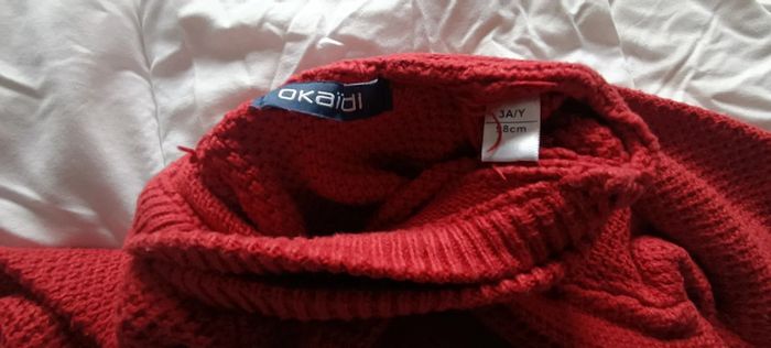 Pull col montant rouge 3 ans - photo numéro 4