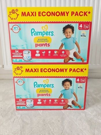 2× Couches Pampers Premium Pants Taille 4 MAXI PACK ×164