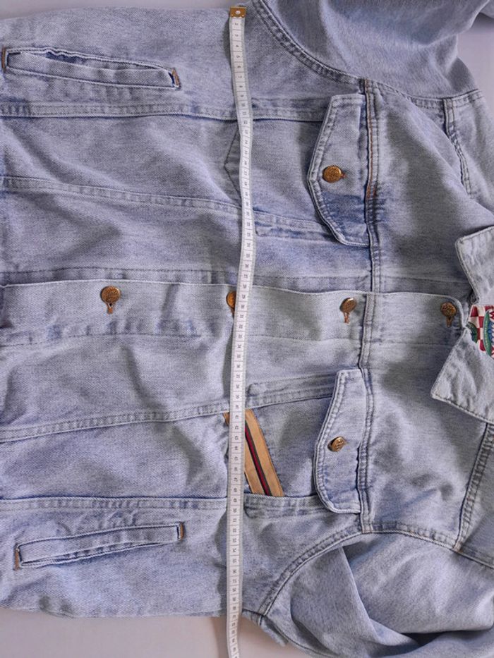 Veste en jean oversize vintage avec ruban sur poche Weipper - photo numéro 14