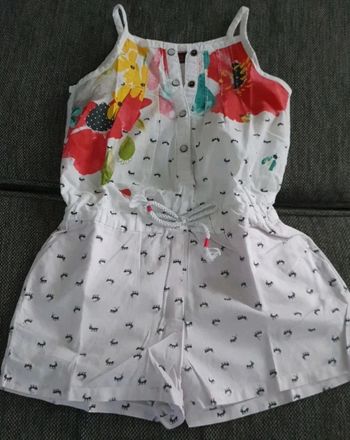 Combinaison blanche a motif fleural 18 mois catimini