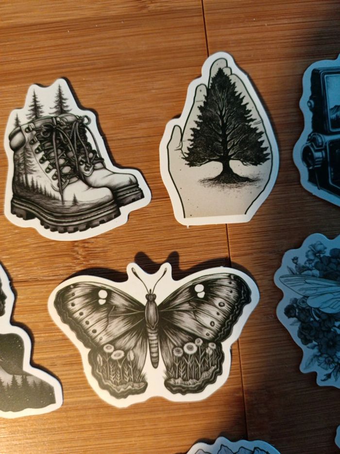 Stickers noirs et blancs paysage et autres  . - photo numéro 4