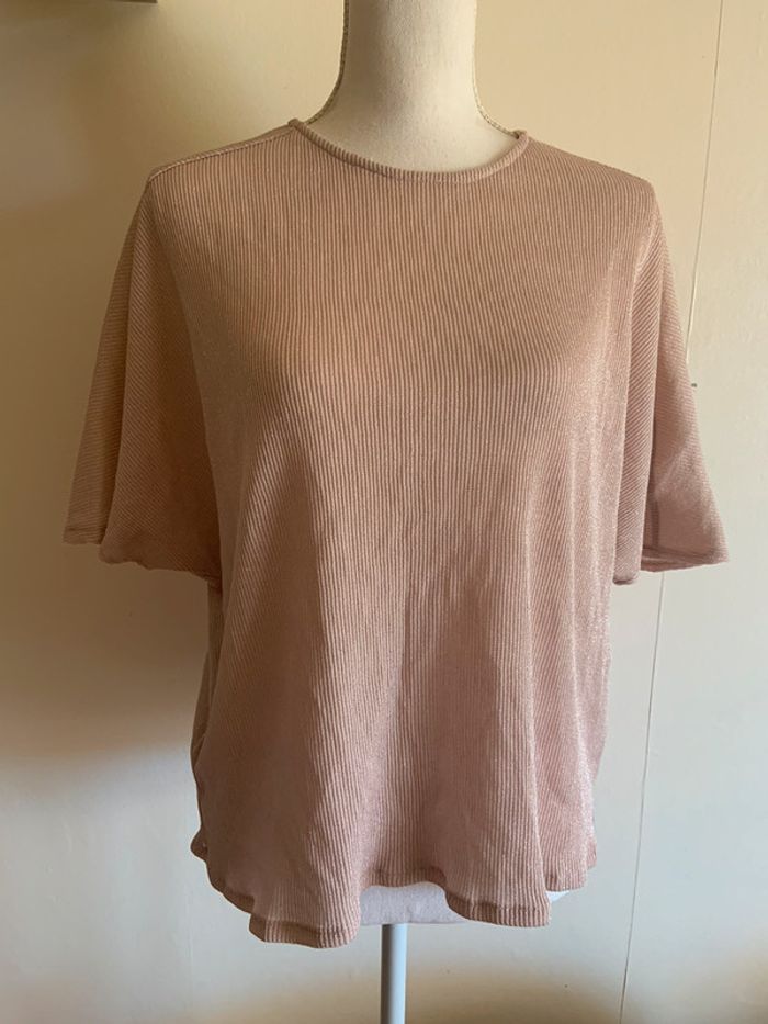 Femme - Tshirt/top pailleté rose poudré - photo numéro 2