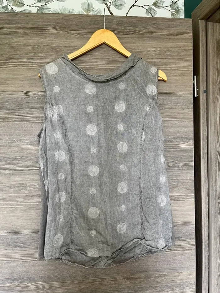 Débardeur XXXL 100% lin fabriqué en Italie vintage - photo numéro 2