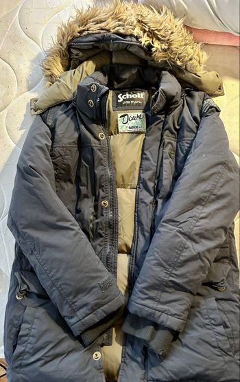 Parka Schott bleu marine à manches longues