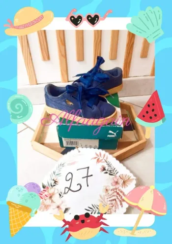 Baskets Puma satinées bleues 27