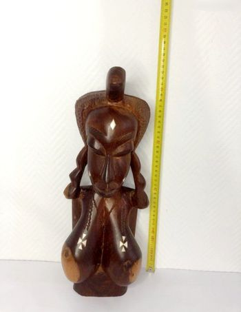 Buste artisanal femme africaine sculpture 