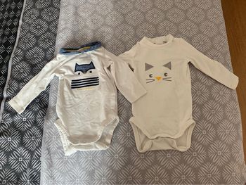 Lot de 2 body Obaïbi 3 mois - 59 cm