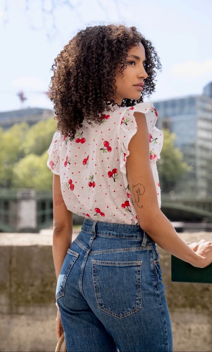Blouse été motif cerise - photo numéro 3