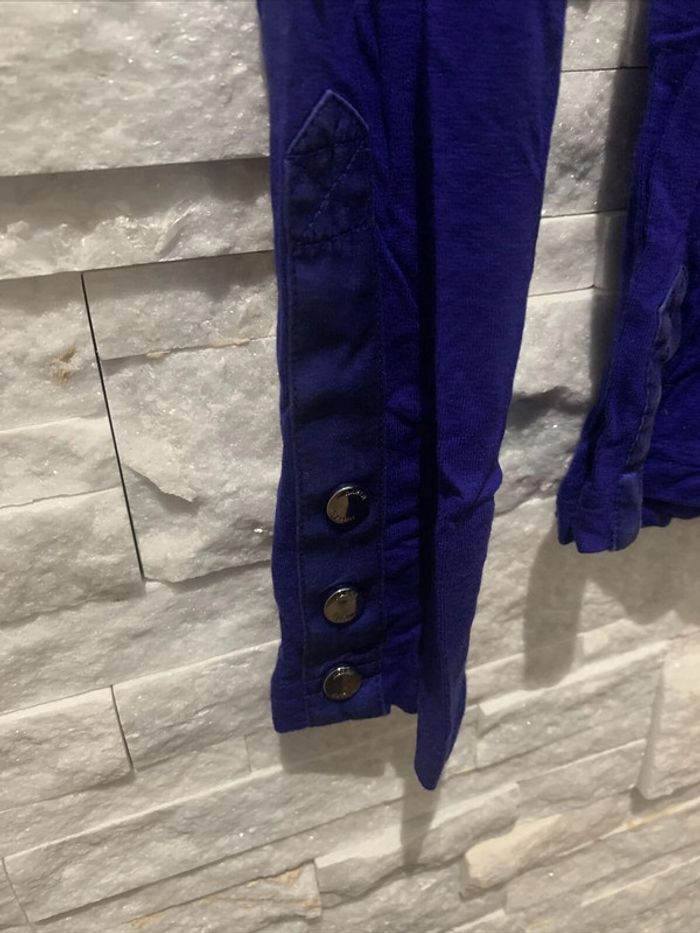 Haut manches longues bleu Soie Karen Millen T6 UK TS - photo numéro 3