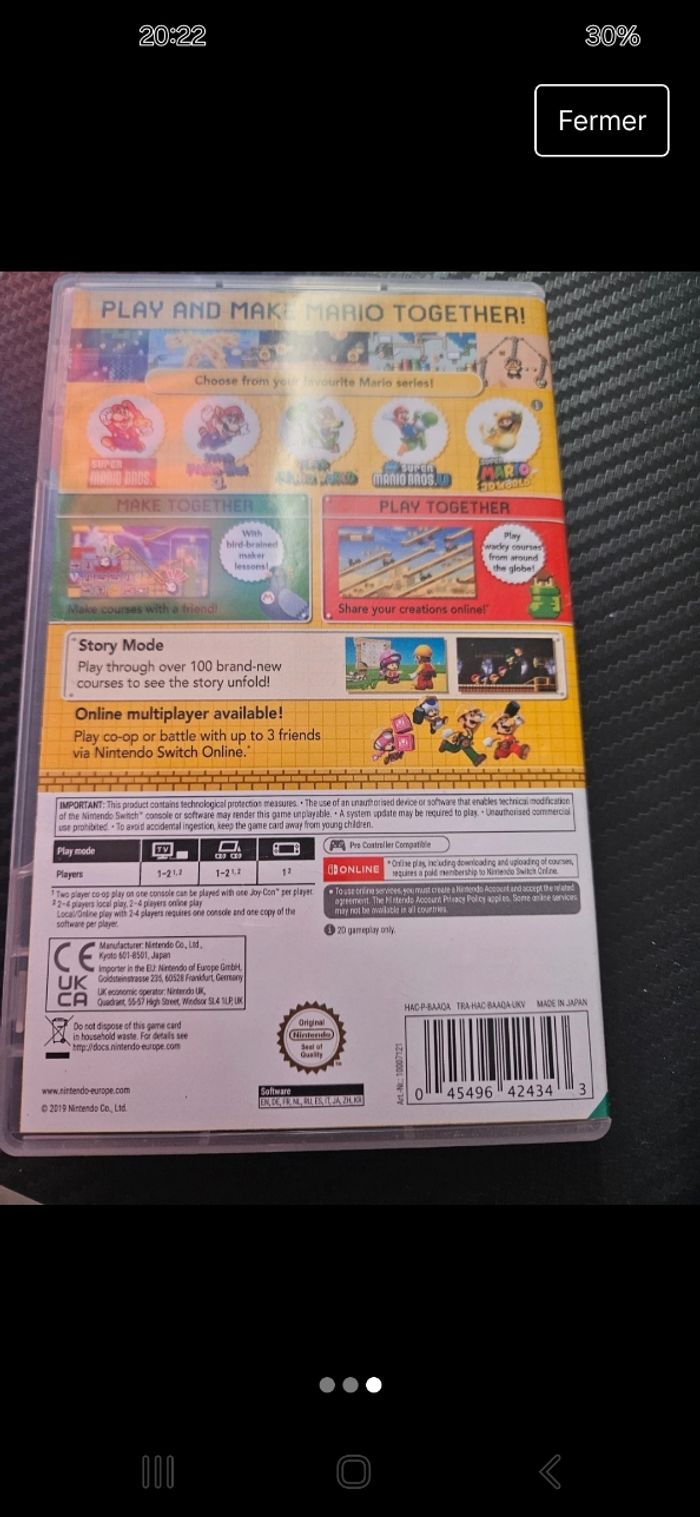 Jeux de switch mario maker - photo numéro 3