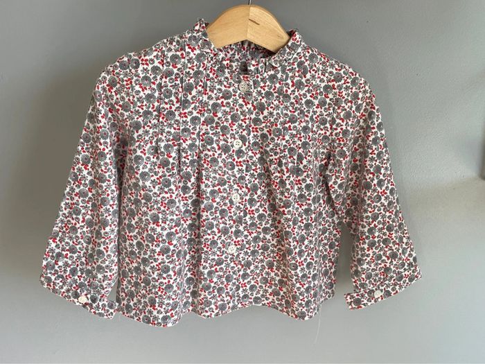 Blouse grise Textil Naco fille 24 mois Tbe