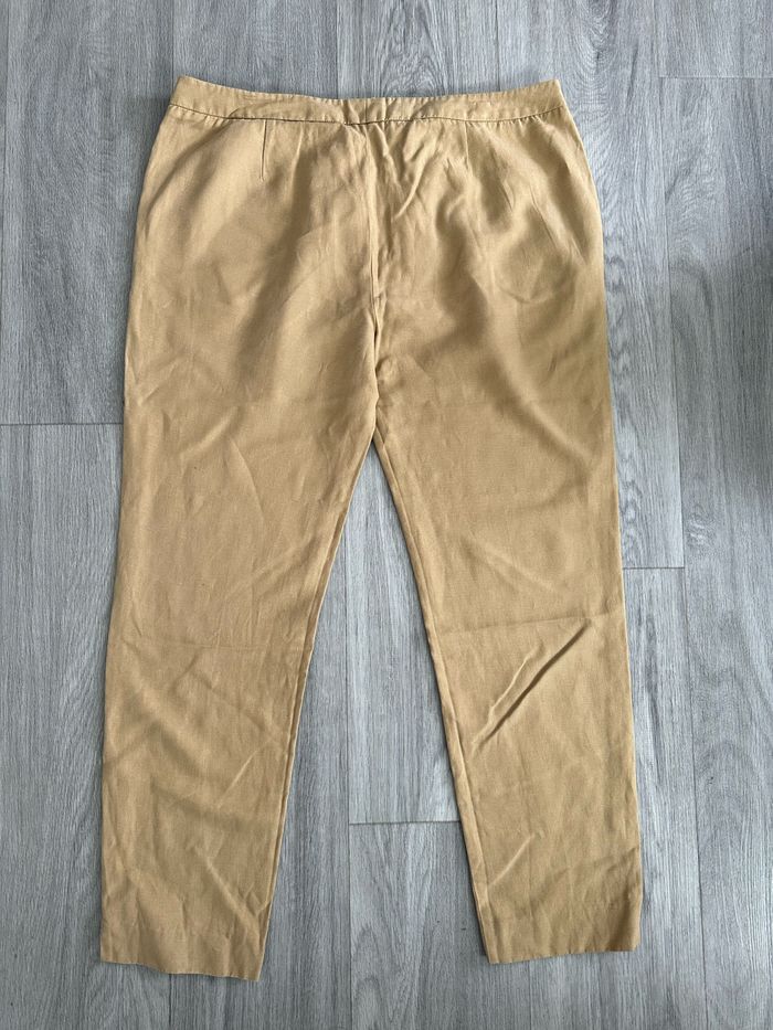 Pantalon chino beige coton et lin Maison 123 T44/46 2XL/3XL - photo numéro 5