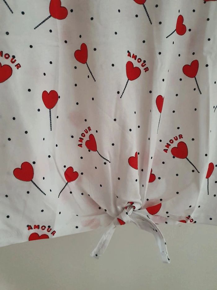 Tee-shirt motif cœur  fille taille 10ans neuf - photo numéro 2