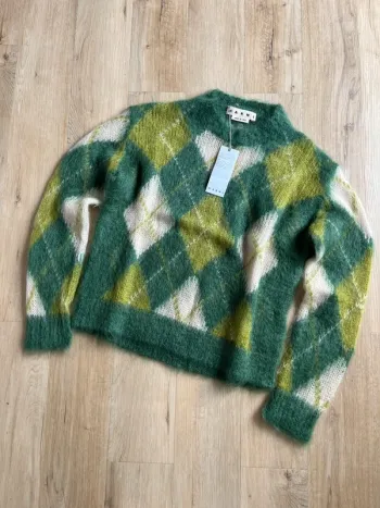 Pull Marni Mohair Argyle Fuzzy Made In Italy Taille 48 / M