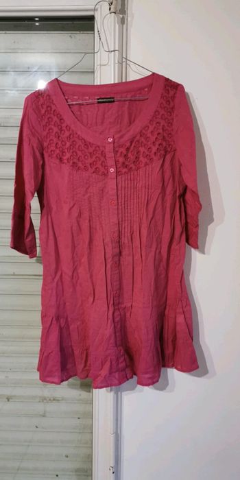 Robe fushia blanche porte 38