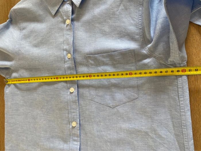 Chemisier lin et coton bleu clair Banana Republic taille M - photo numéro 13