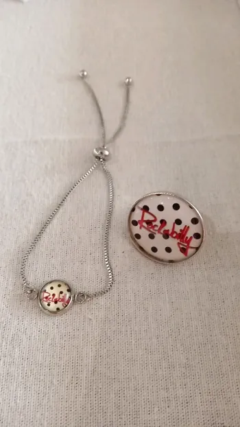 Lot 2 bijoux vintage "Rockabilly" acier inoxydable