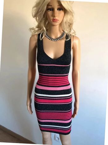 Robe pailletée noire et rose neuve sans manches Morgan taille S