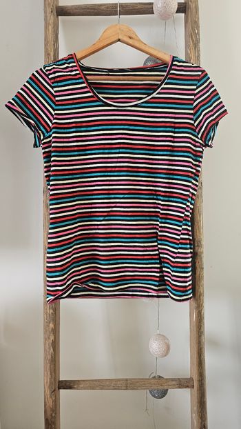 T-shirt rayé multicolore taille 40 L
