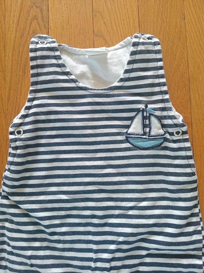 Salopette garçon Marinière coton 12-24 mois - photo numéro 2