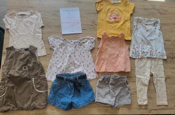 lot n°2 de 4 ensemble + 1 T-shirt été fille 18 mois