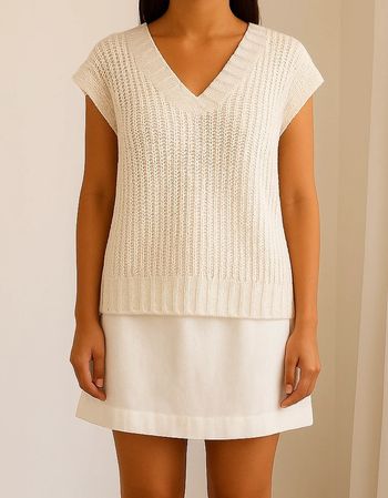 Top en maille crochet tricot vintage