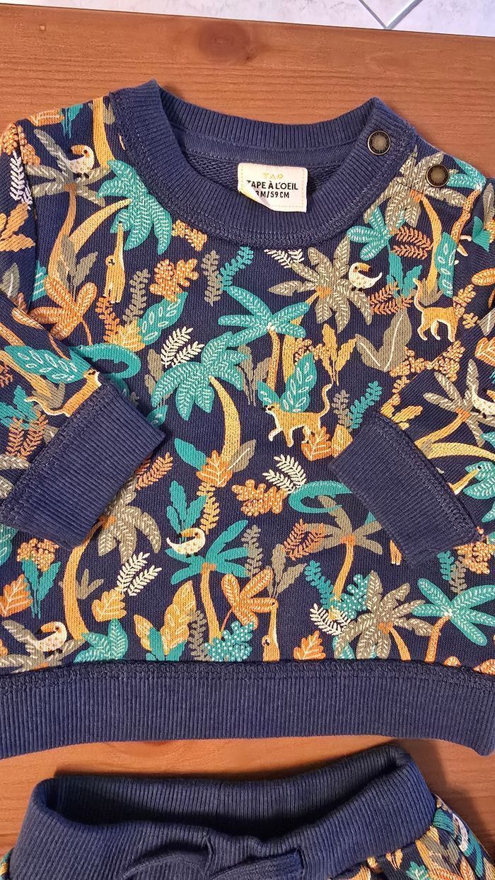 (NEUFS non portés) 🥰🤩💙ensemble sweat et short,salopette 3mois Garçon 🥰💙💙 - photo numéro 2