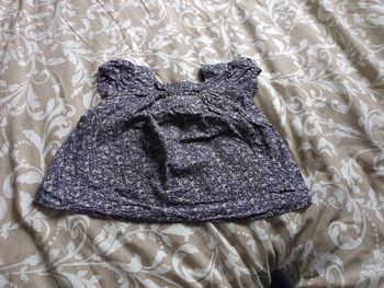 Tunique liberty violet fleurs bébé 2 ans neuf coupe originale