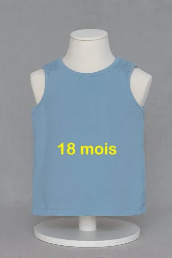 Tee  shirt sans  manche bleu Tex Taille 18  mois