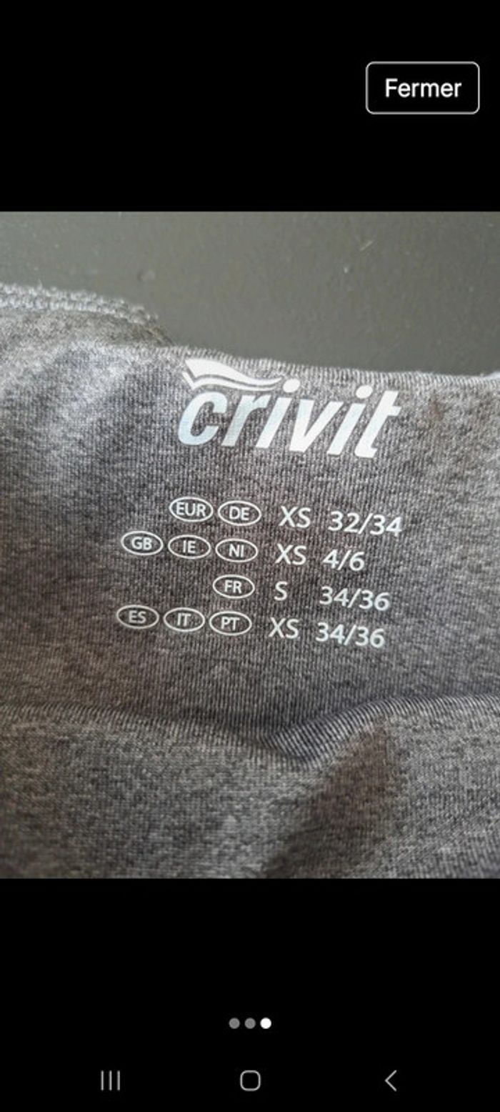 Legging court de sport Crivit XS - photo numéro 3