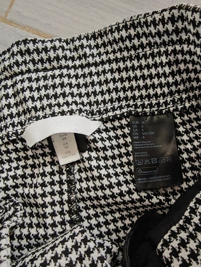 Pantalon taille haute pied de poule H&M T.38 - photo numéro 3