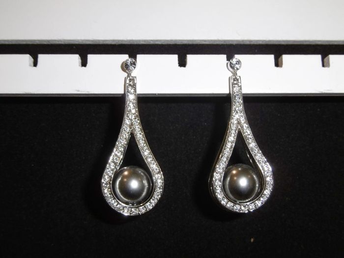 boucles d'oreille perles et strass