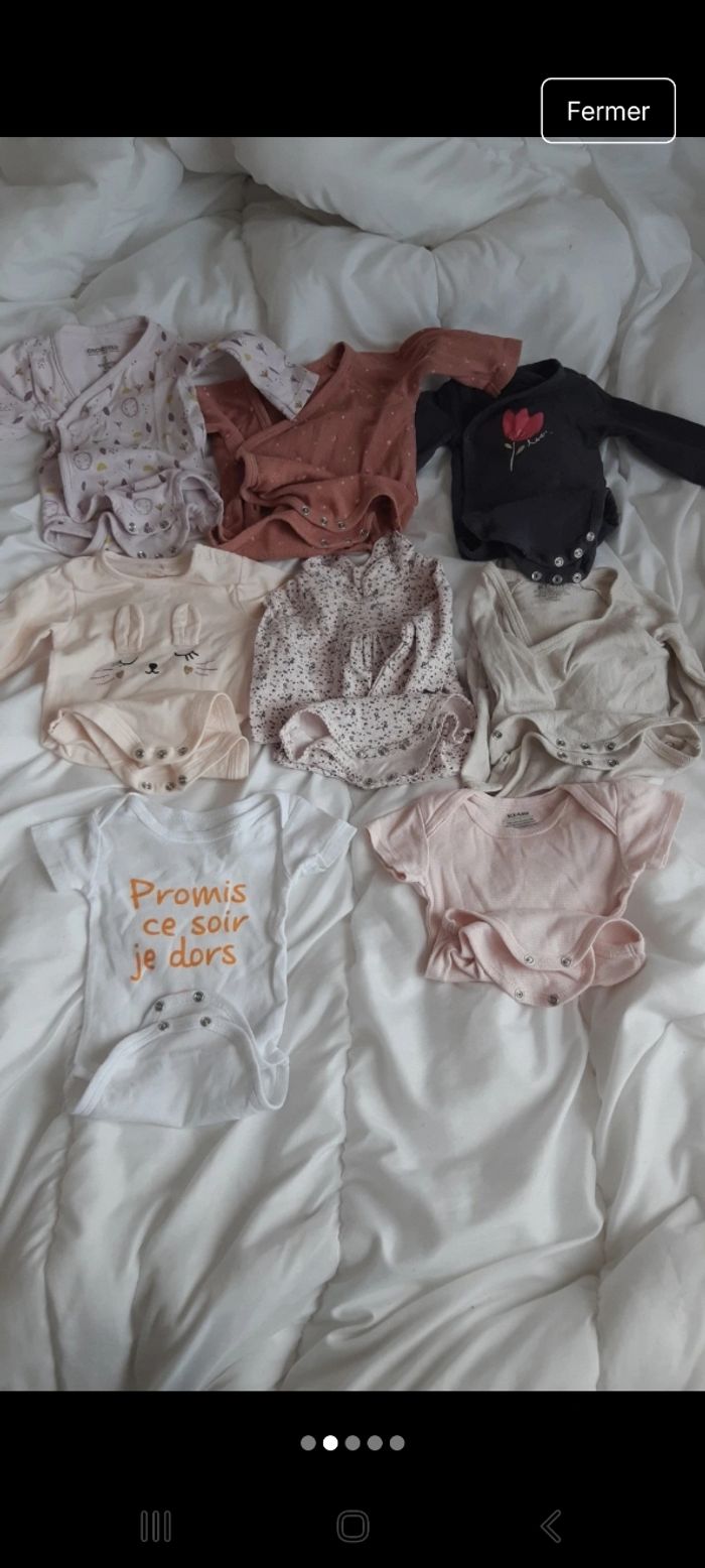 Lot 8 bodies bébé fille 3 mois - photo numéro 2