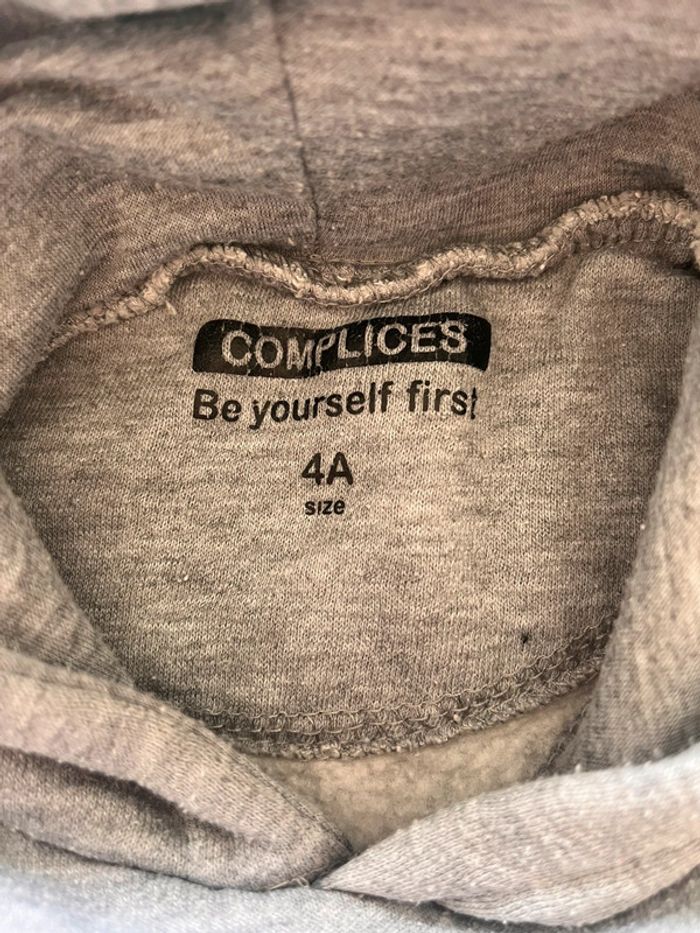Pull à capuche gris 4 ans Complice - photo numéro 4