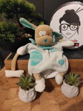 Doudou Marionnette Chien Os Doudou Et Compagnie Mouchoir Plat #geektradedoudou