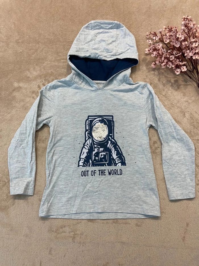 Teeshirt manches longues à capuche garçon 6 ans
