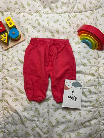 pantalon intérieur polaire rose 9 mois vertbaudet