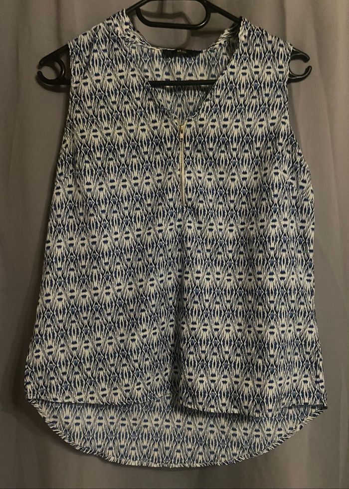Haut à motifs »Mim »bleu et blanc