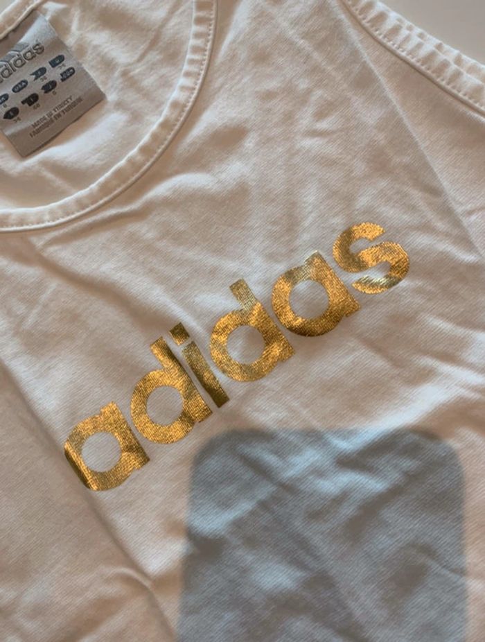 Débardeur sport Adidas femme taille 36 blanc - photo numéro 2