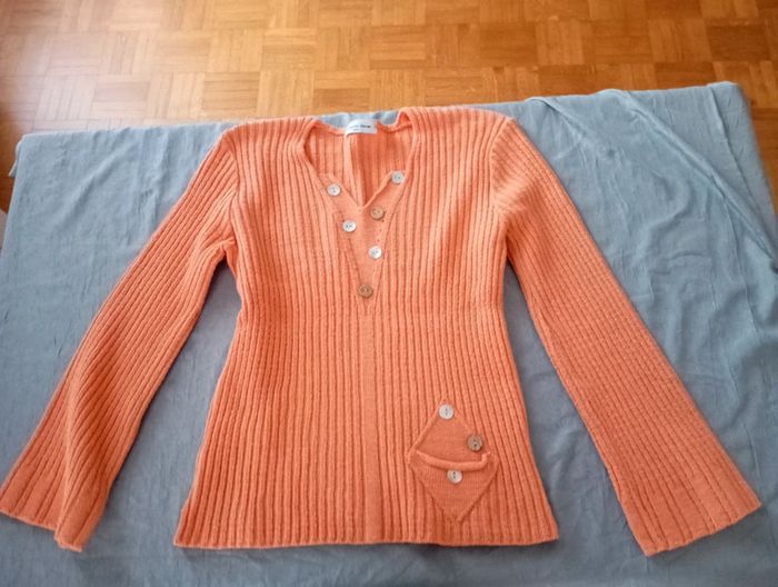 Lot 2 pulls orange saumon 36 - photo numéro 2