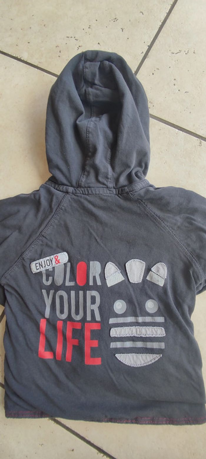 Sweat capuche léger réversible Okaïdi 18 mois - photo numéro 2