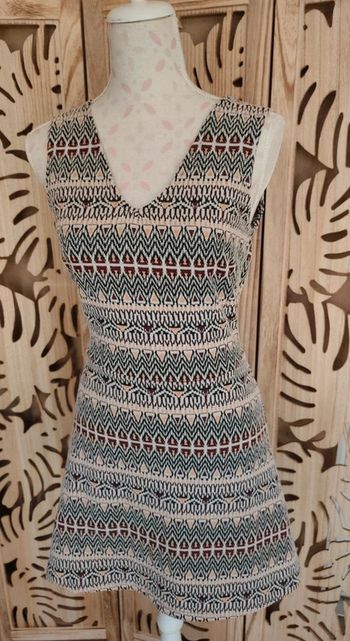 Robe trapèze imprimé ethnique Taille M Mango Casual