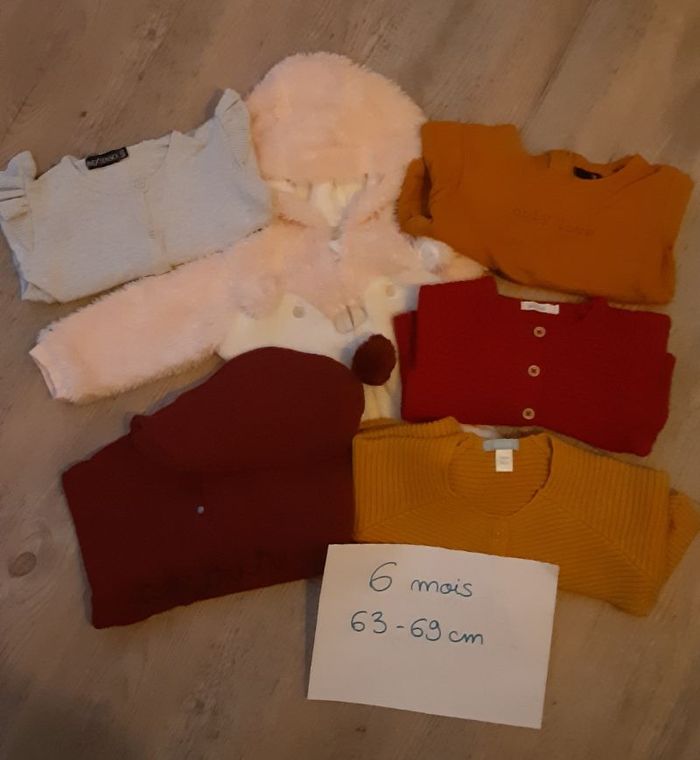 Lot de 6 sweat, gilet fille