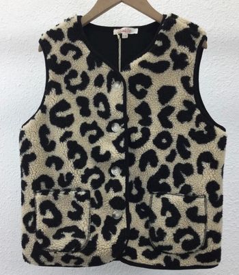 Gilet veste sans manche imprimé léopard