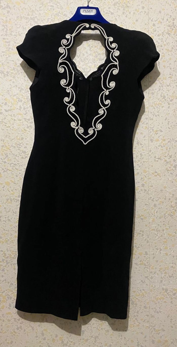 Magnifique robe vintage impression paris passementerie 38