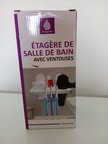 Étagère salle de bain à ventouse