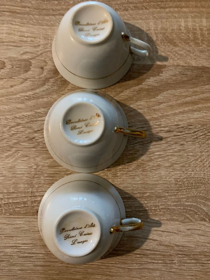 Tasses et sous tasses porcelaine rené Caire - photo numéro 4