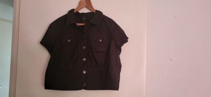 Chemise noire manche courte femme