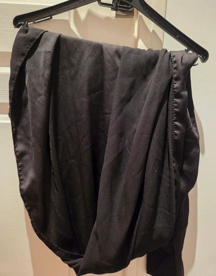 Lot de 2 foulard caramel et noir legerement en transparence - photo numéro 2