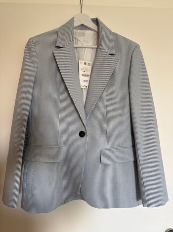 Blazer ZARA Neuf avec Étiquette – Rayures Bleues & Blanc – Taille S